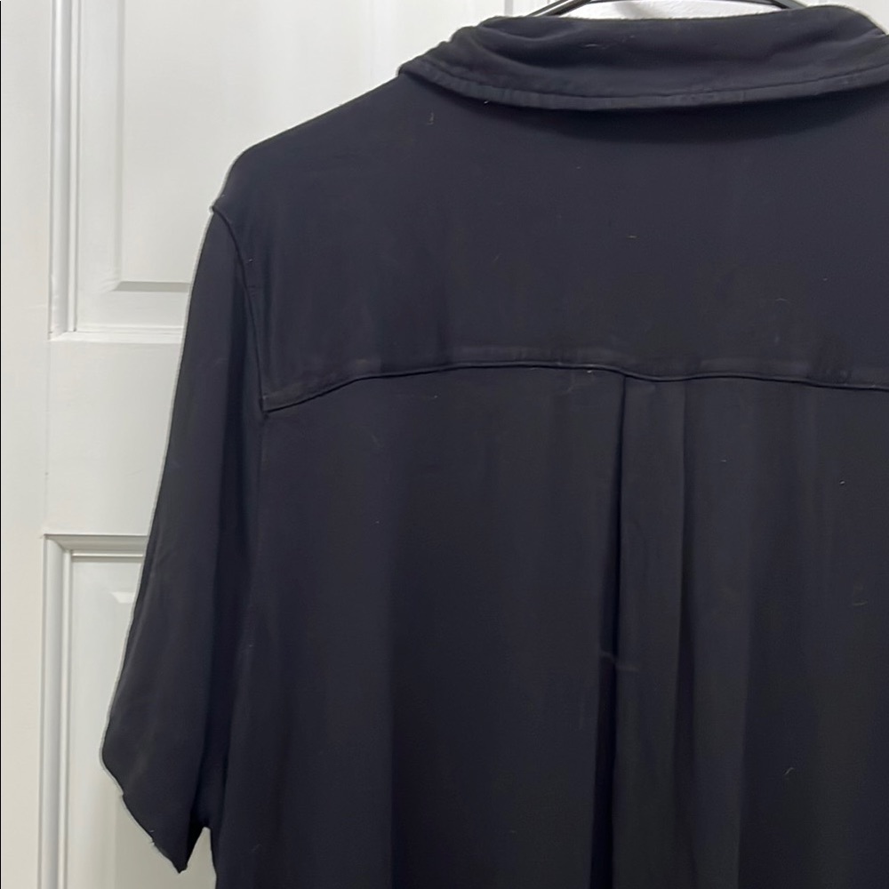 Universal Standard Collared Black Short Sleeve Button Down Top - Size 18 20 - Picture 10 of 16